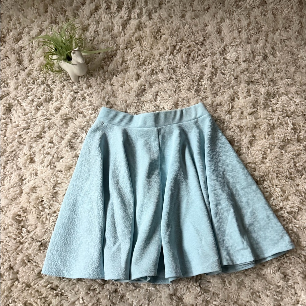 Elegant Moxeay Light Blue Women's high waisted, tennis like preppy Skirt